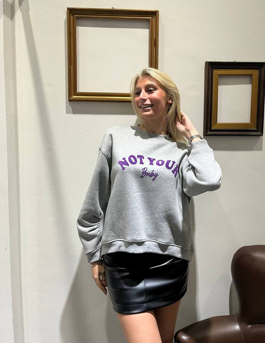 Felpa girocollo over con stampa Rosita