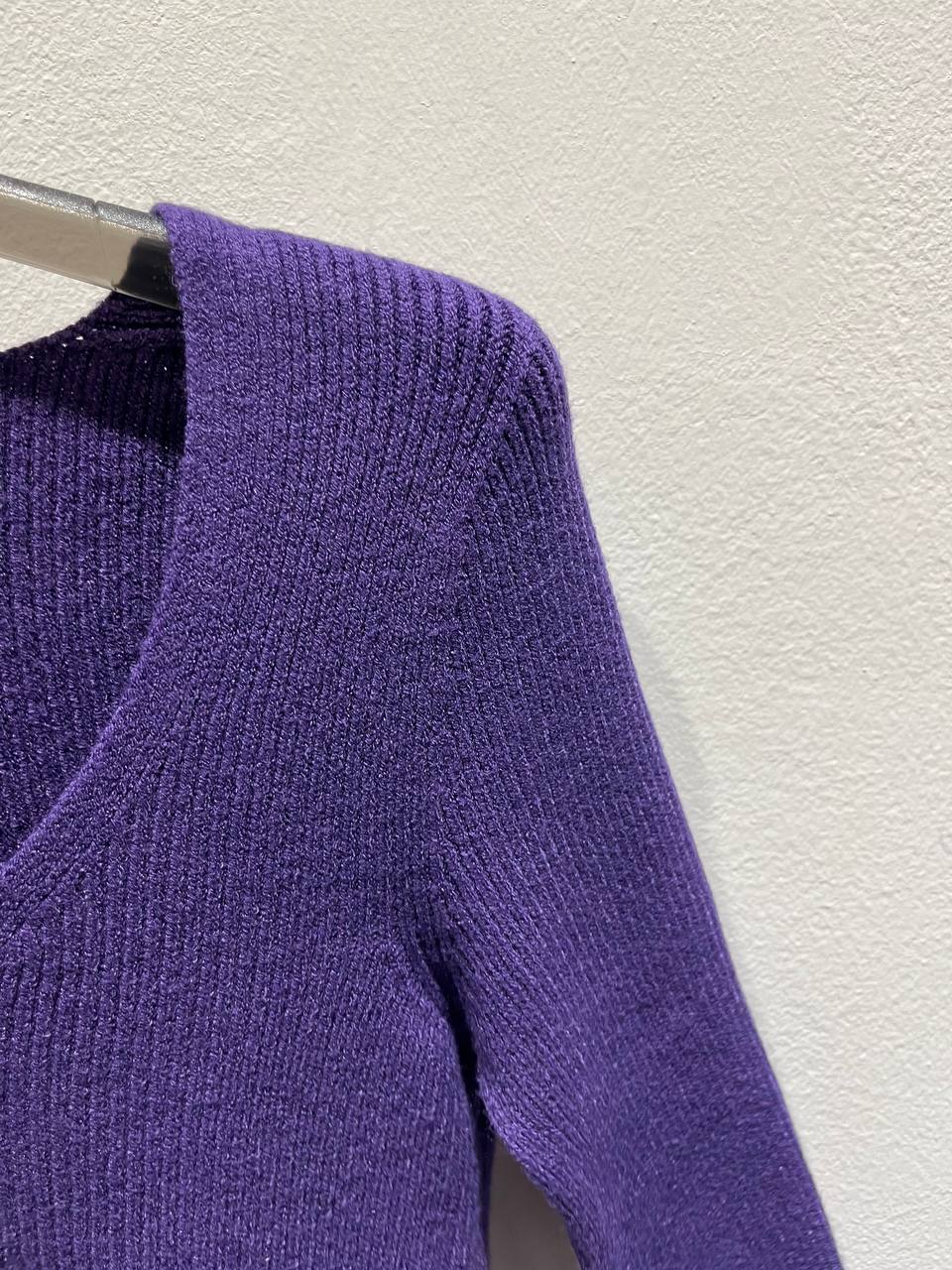 Maglioncino a costine scollo rotondo Nerina