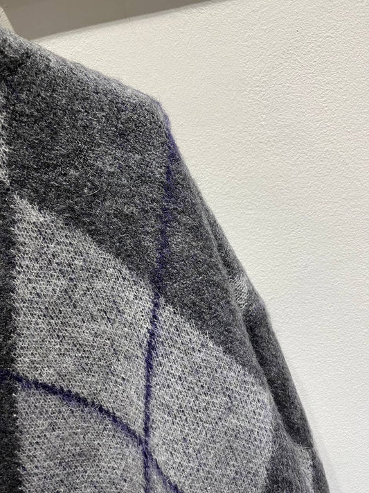 Pull in maglia con motivo rombi Celeste