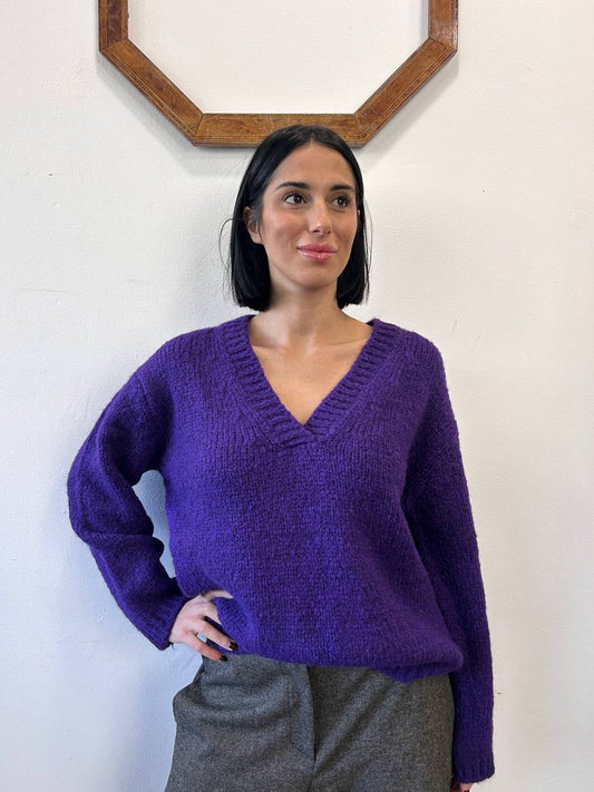 Maglione over con scollo a V Melina