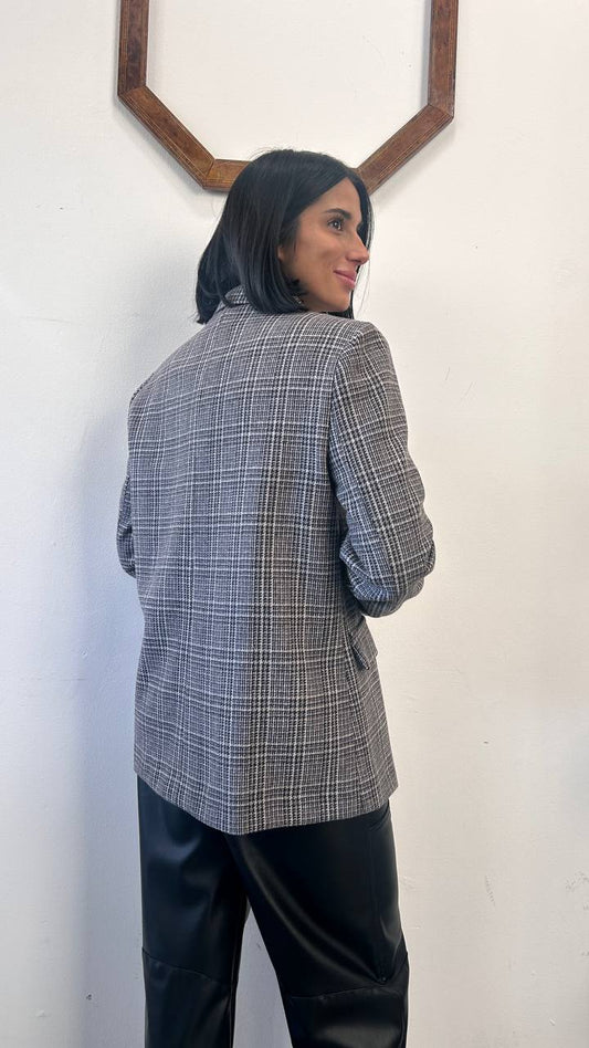 Giacca check con spille Florina