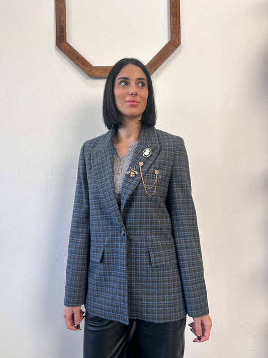 Giacca check con spille Nivra