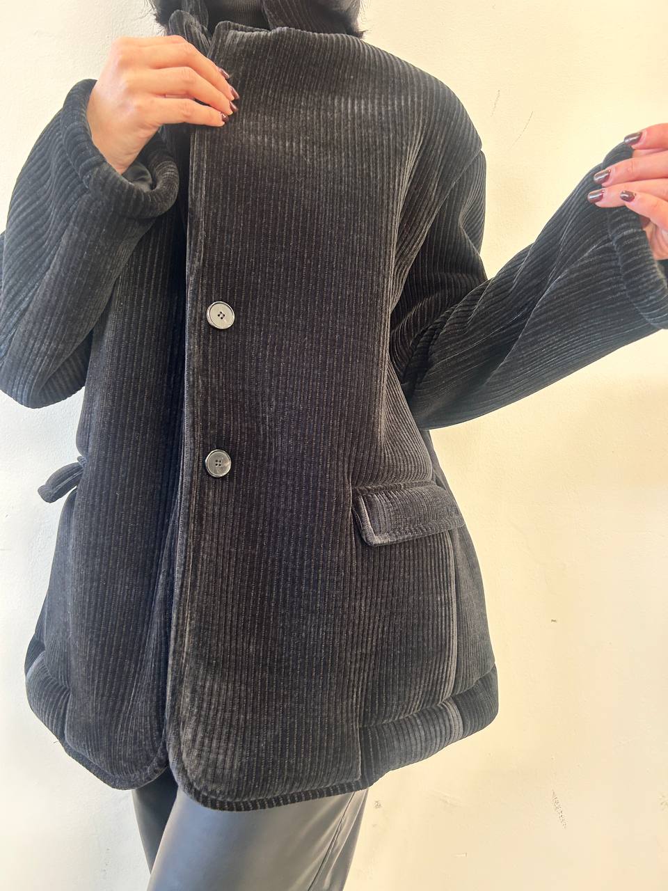 Giacca a costine in velluto morbido Raven