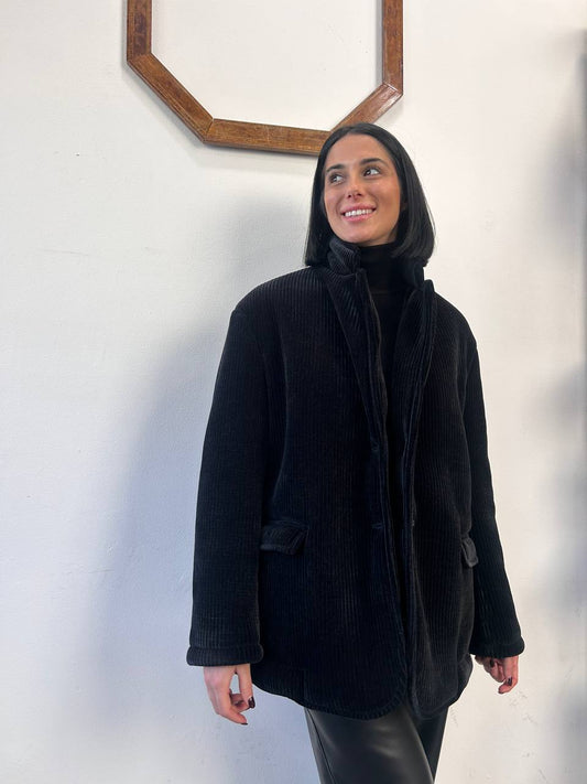 Giacca a costine in velluto morbido Raven