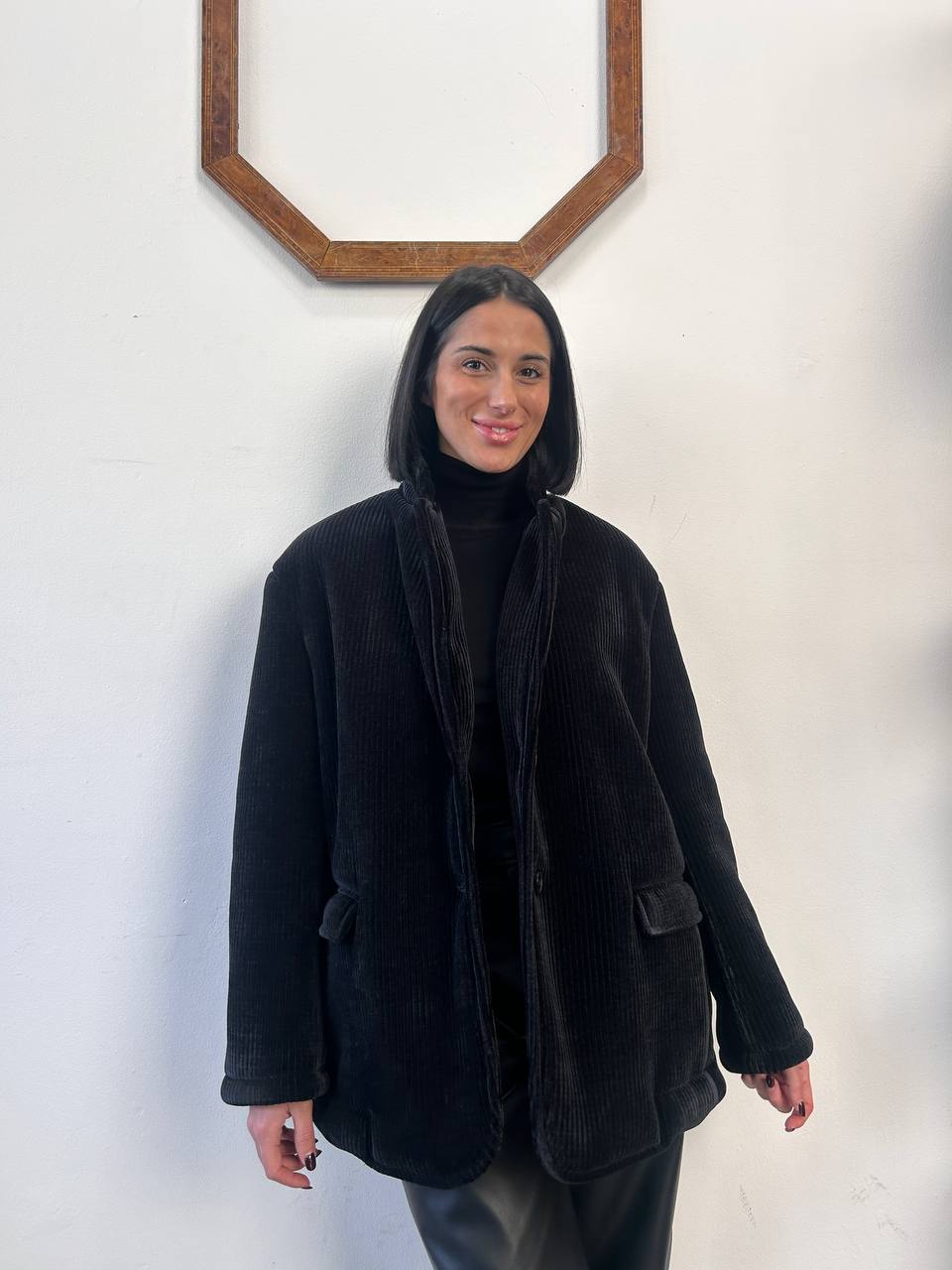 Giacca a costine in velluto morbido Raven