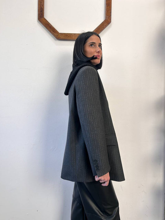 Giacca doppiopetto gessato Amira