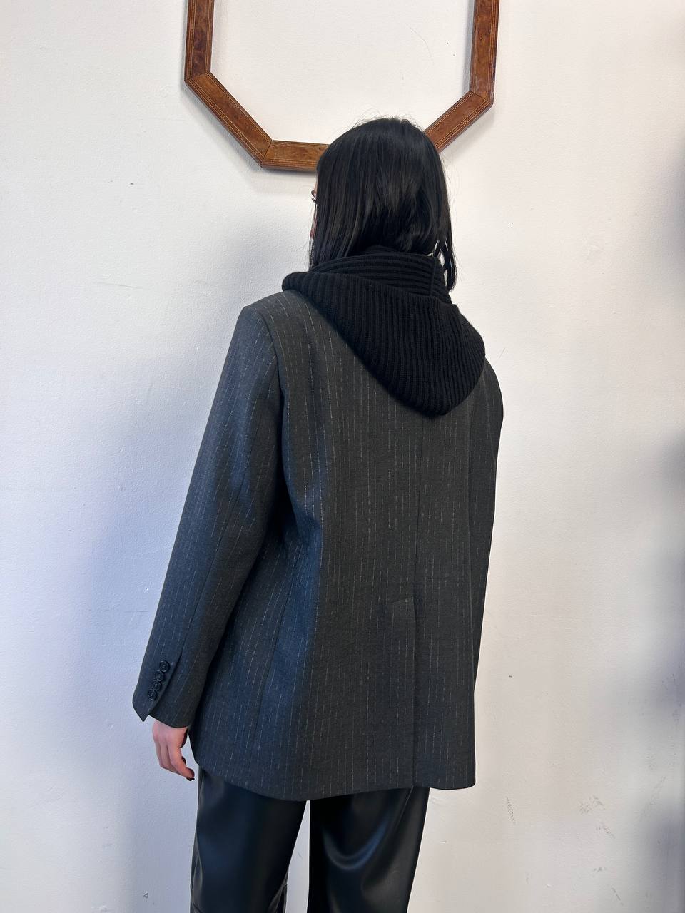 Giacca doppiopetto gessato Amira