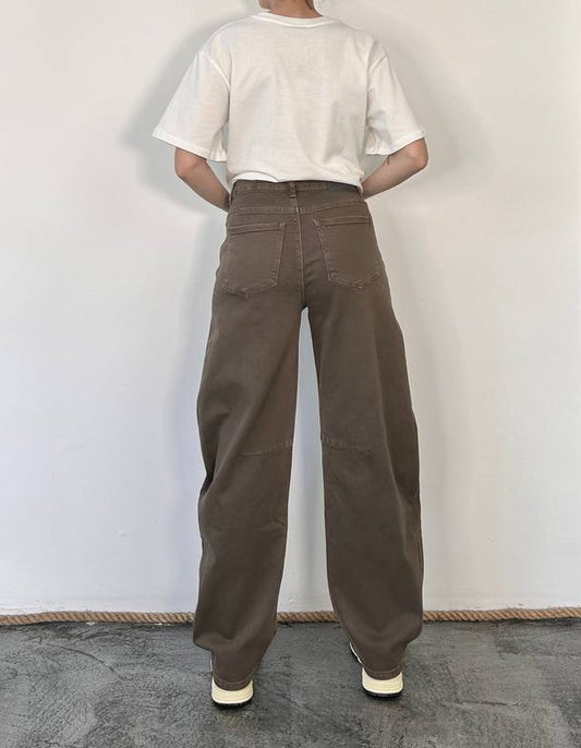 Jeans barrel Ivy fango