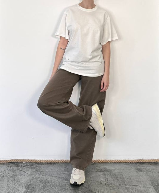 Jeans barrel Ivy fango