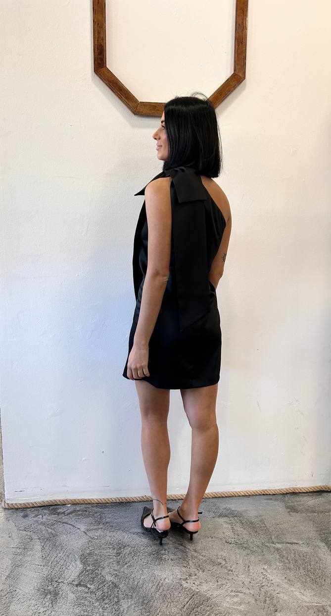 Mini abito monospalla con maxi fiocco Merisa