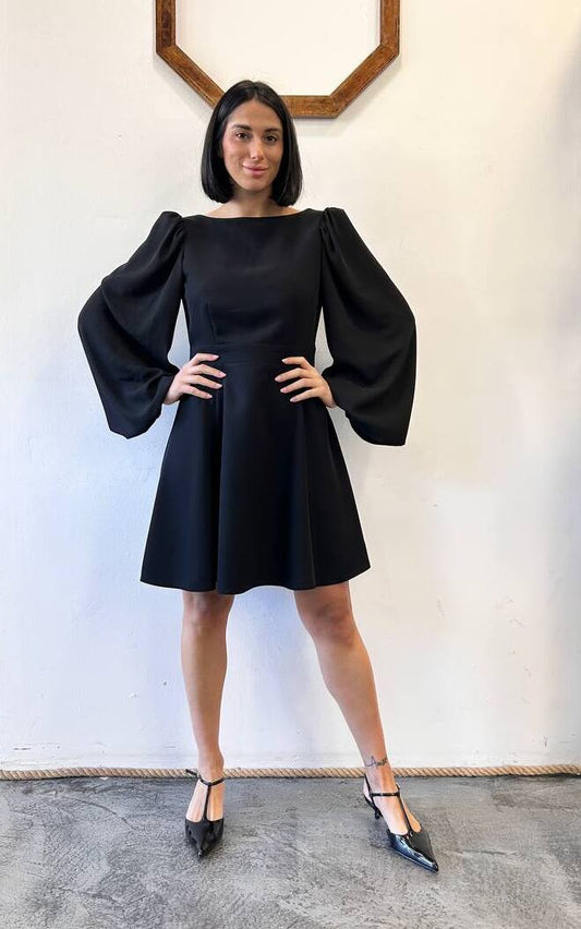 Mini abito a maniche ampie con schiena incrociata Olira