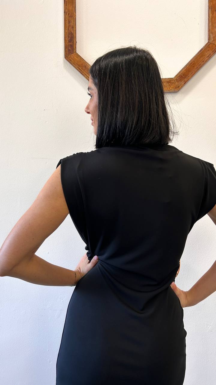 Abito smanicato con spilla laterale Mirella