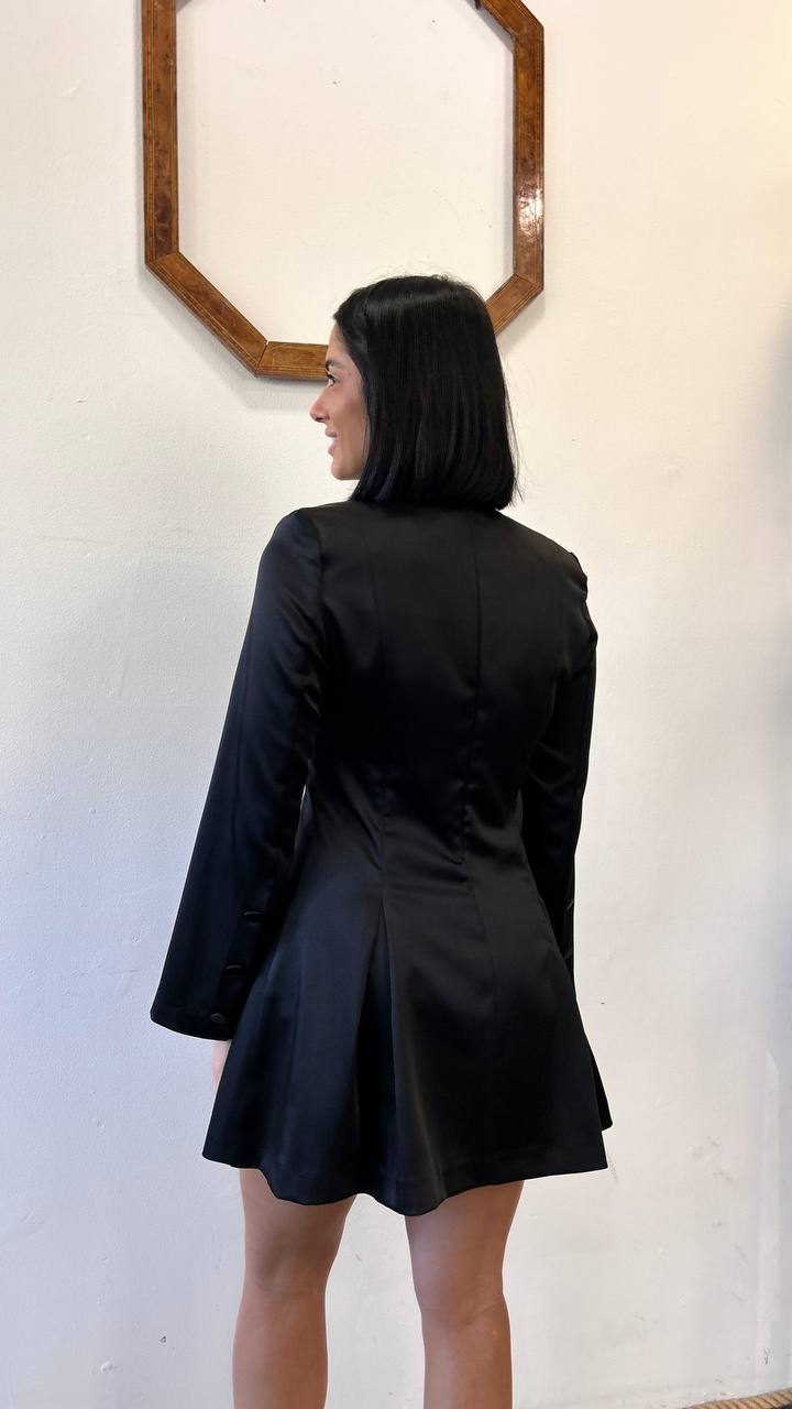 Mini abito maniche lunghe con gonna svasata Savena