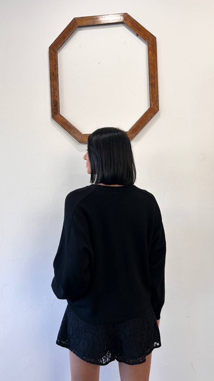 Pull girocollo spilla perla Ameline