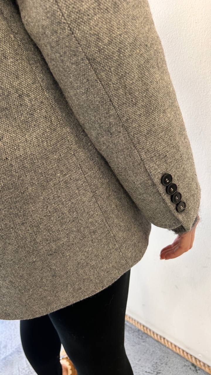 Giacca doppiopetto misto lana con cappuccio Lunia