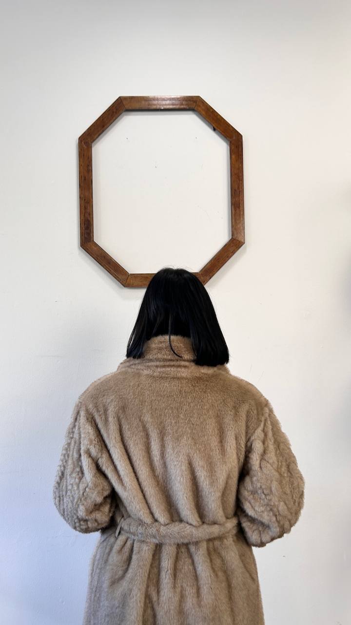 Ecopelliccia lunga con motivo trecce Norena