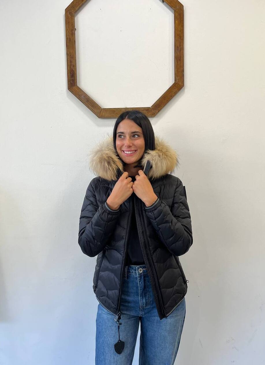 Piumino con bordo in pelliccia Aldie