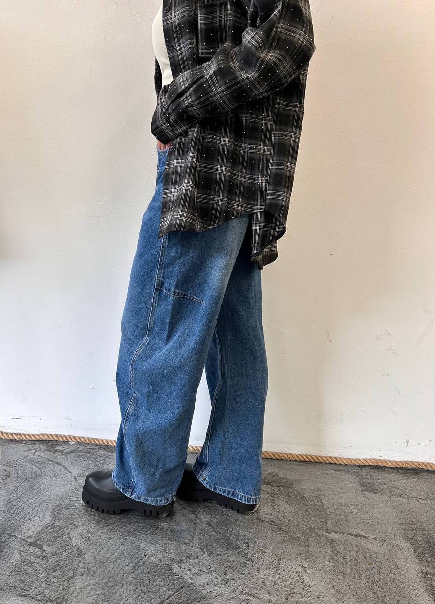 Jeans baggy a vita alta Edera