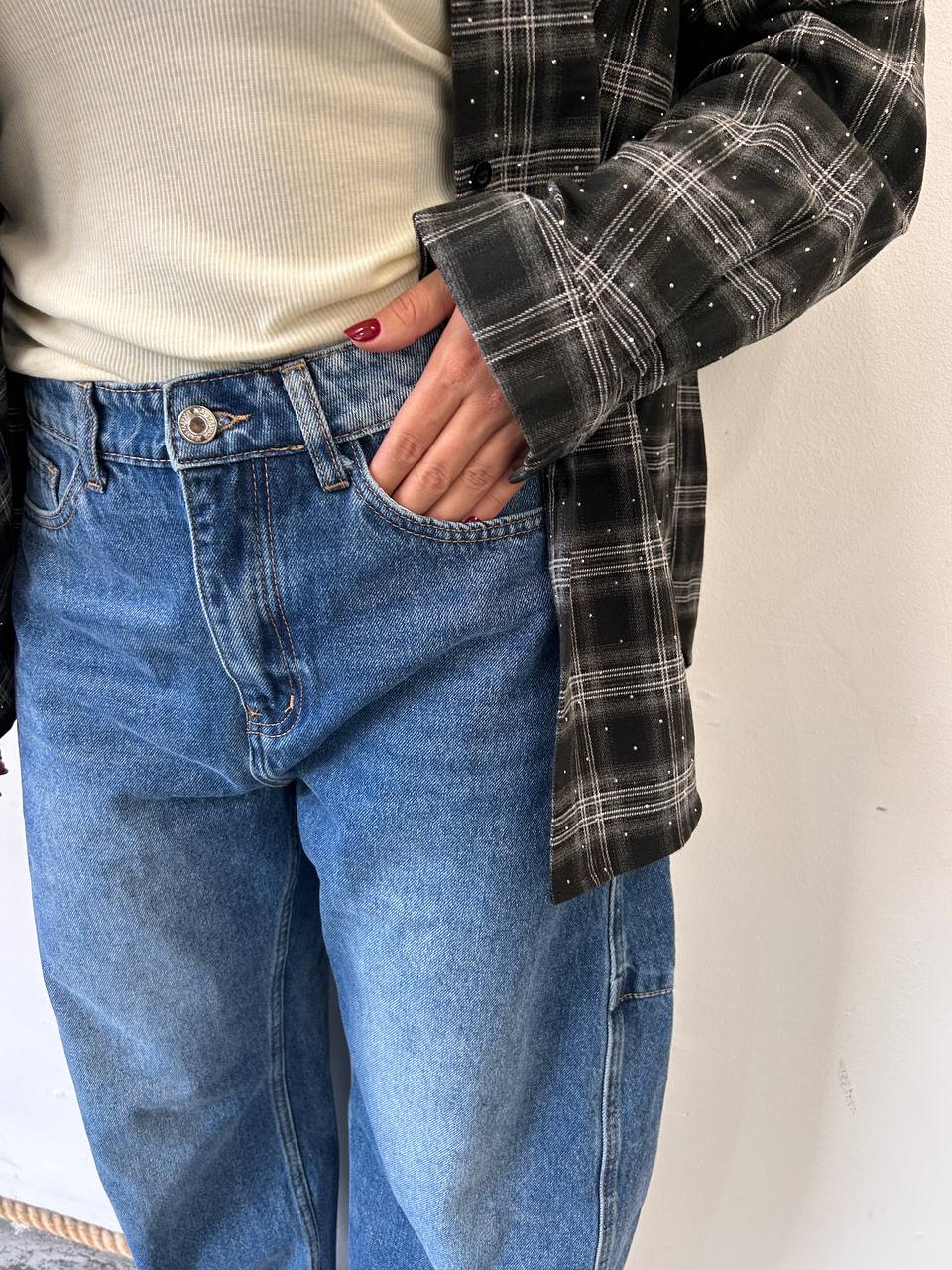 Jeans baggy a vita alta Edera