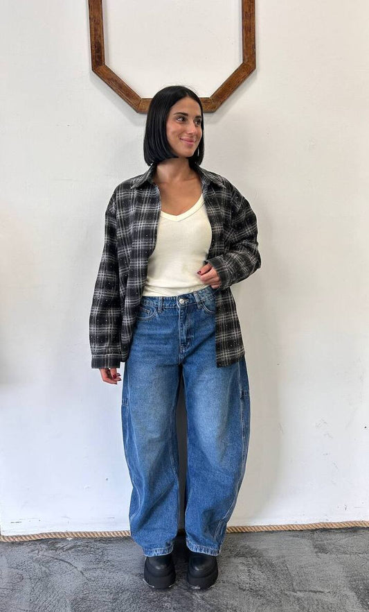 Jeans baggy a vita alta Edera