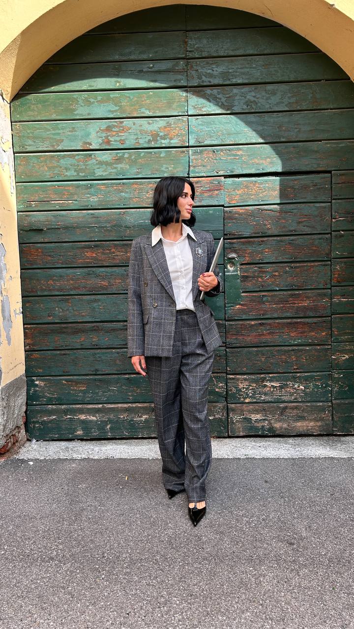 Giacca collo a lancia check Erica