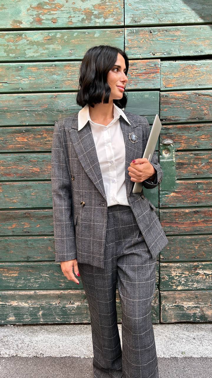 Giacca collo a lancia check Erica