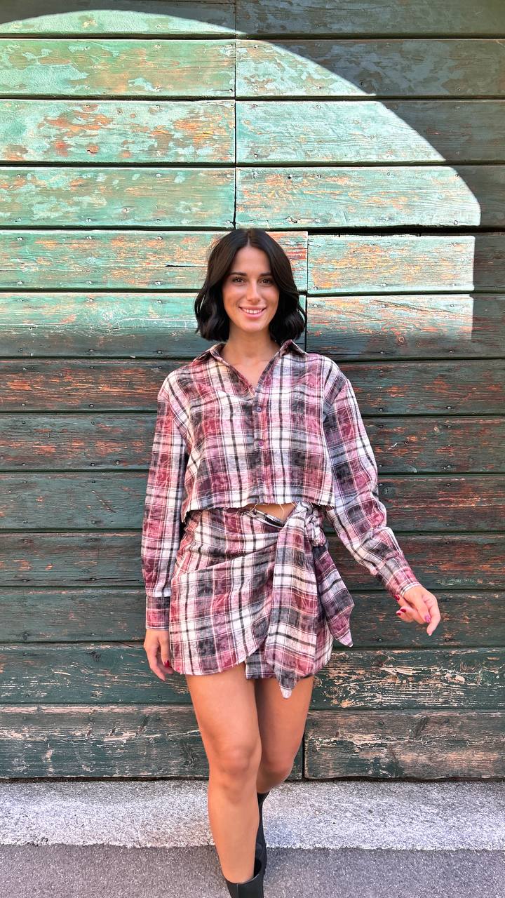 Camicia crop in fantasia Nivara