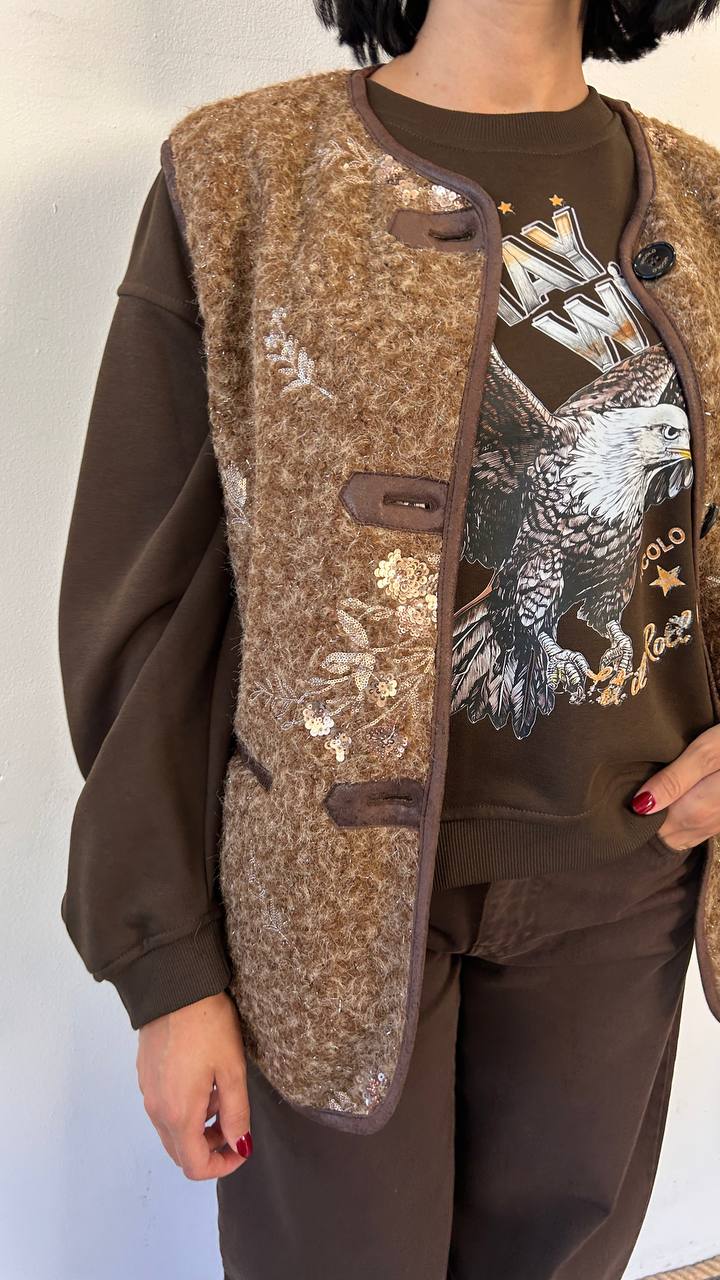 Gilet bouclè Petalo