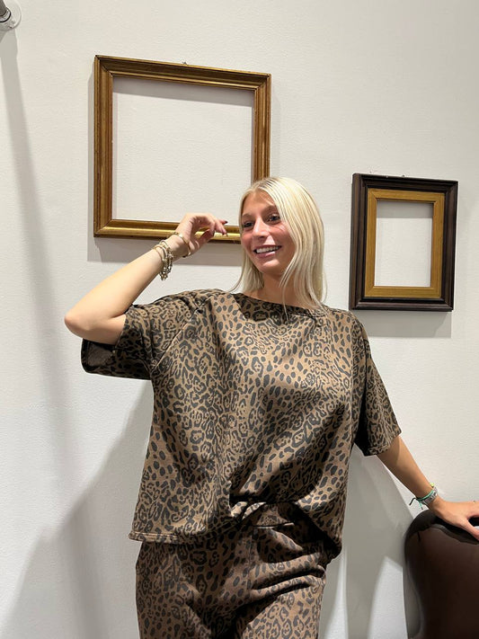 Felpa mezza manica maculata Azelina