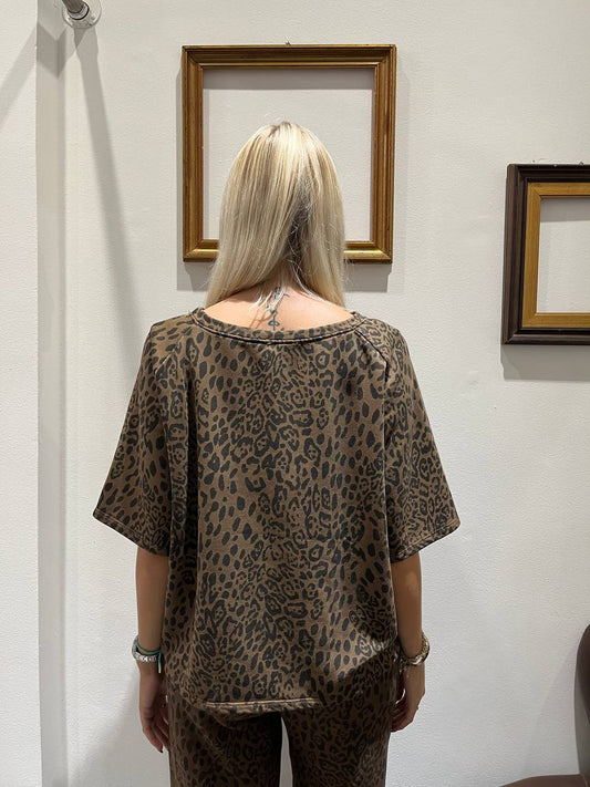 Felpa mezza manica maculata Azelina