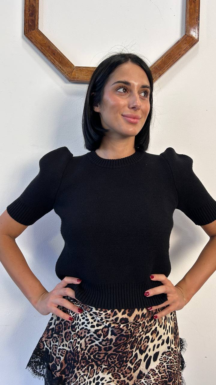 Maglia girocollo manica sbuffo Garden