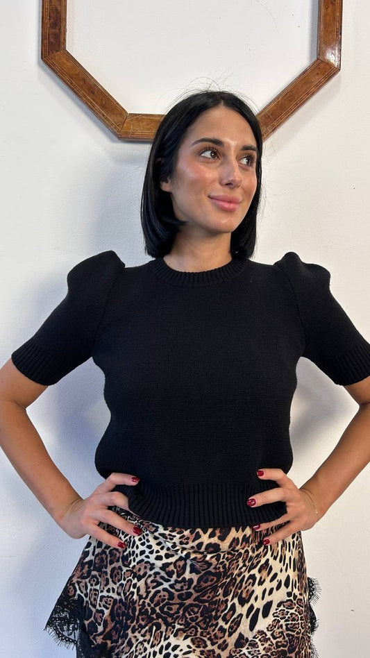 Maglia girocollo manica sbuffo Garden