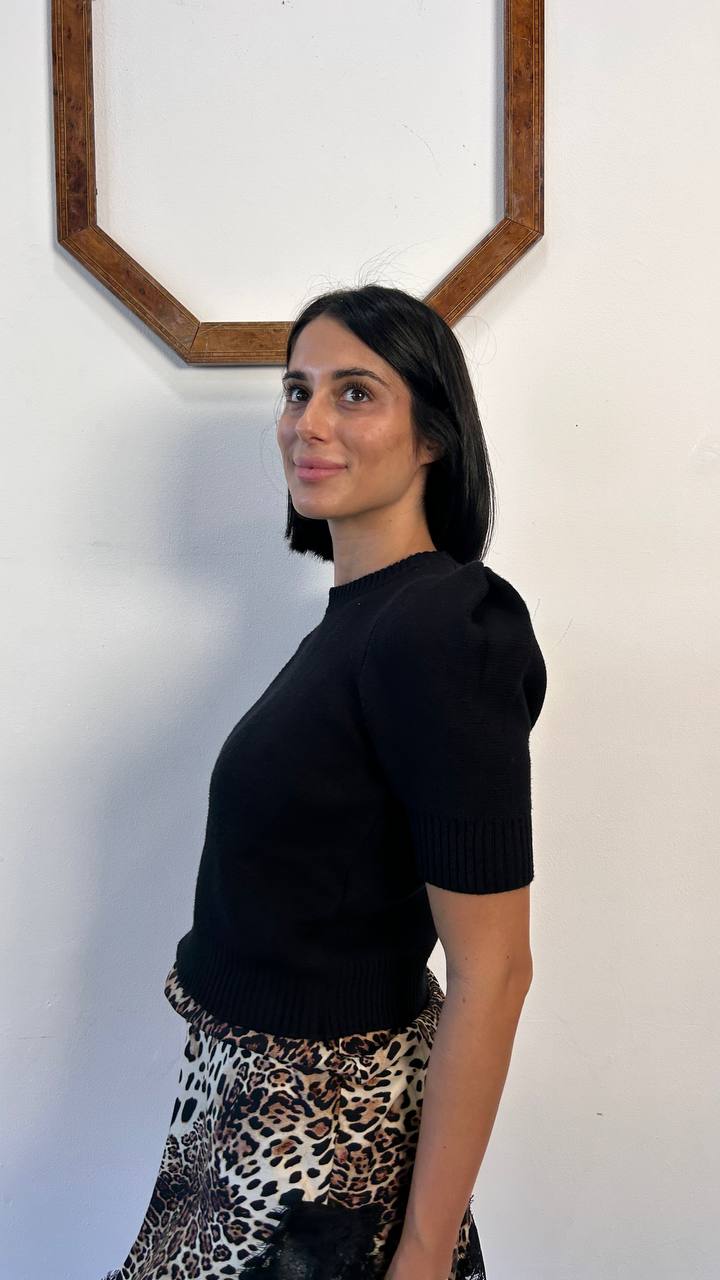 Maglia girocollo manica sbuffo Garden