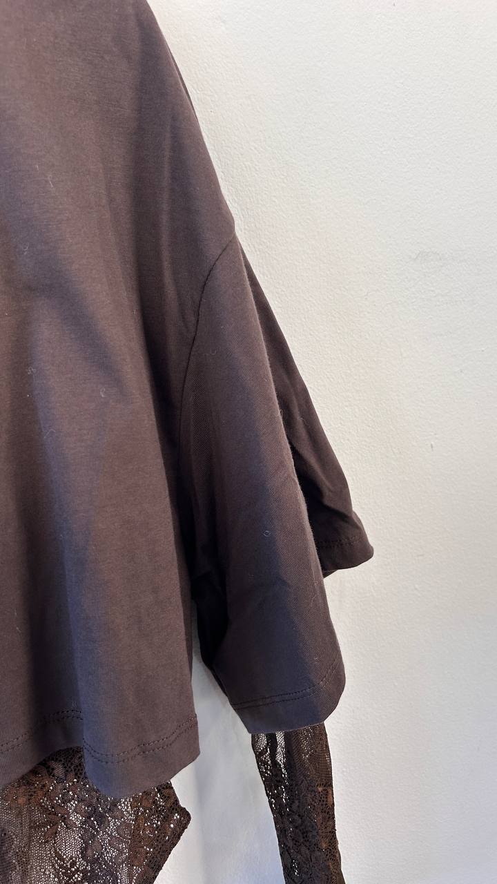 Body doppio tessuto con pizzo Essenza