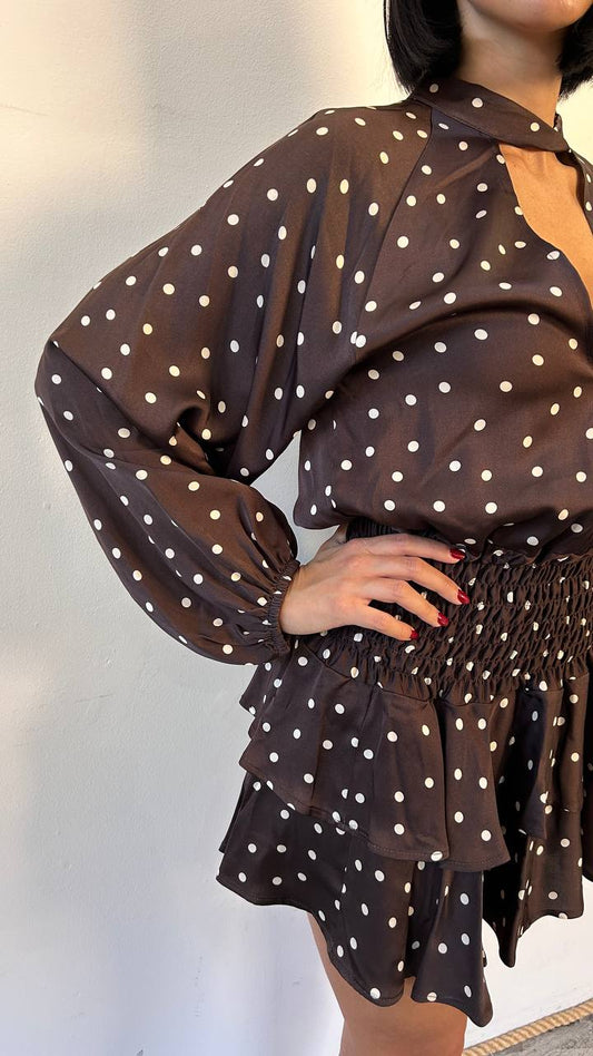 Abito a pois con pantaloncino Alba