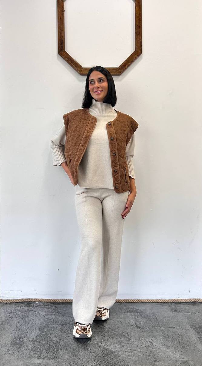 Gilet trapuntato Amaranto