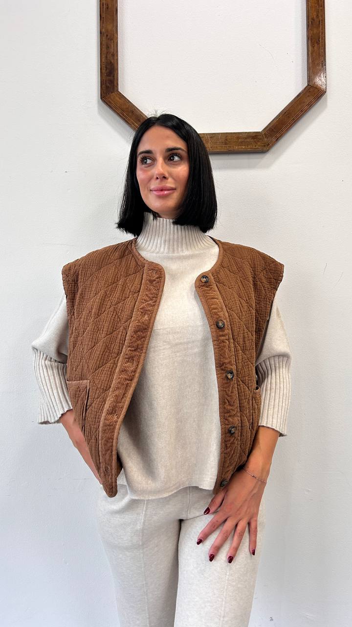 Gilet trapuntato Amaranto