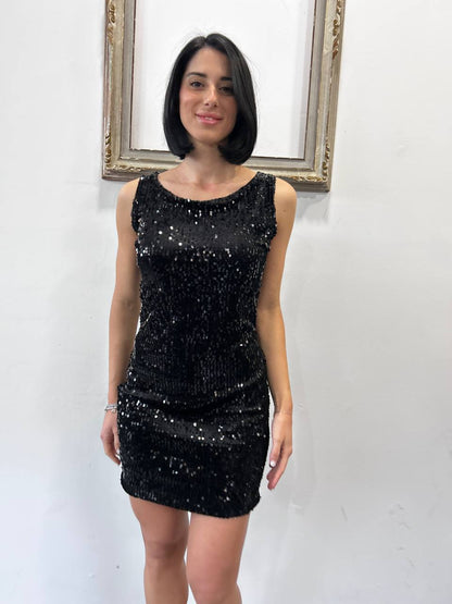 Vestito corto con spalline e paillettes Isadora