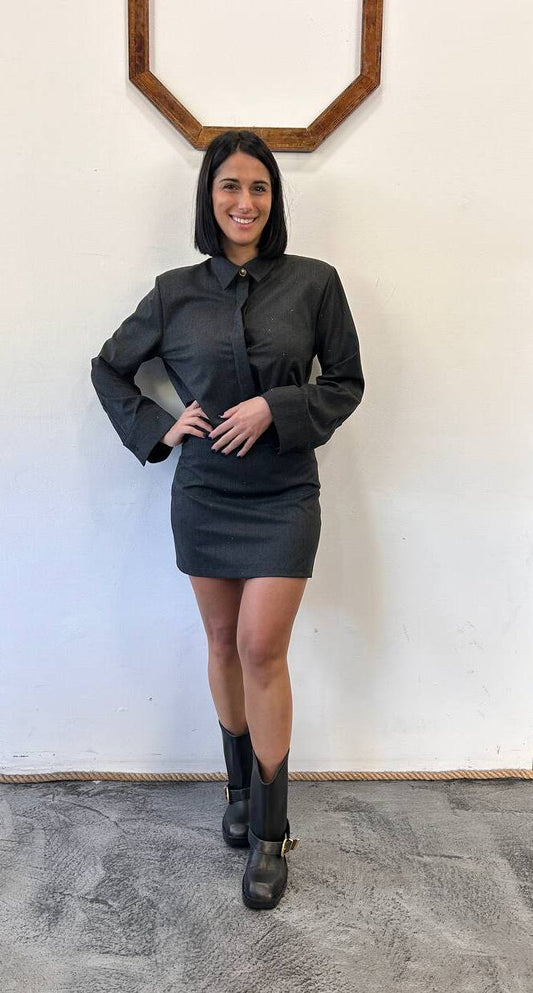 Abito con micro strass e zip laterale Donia