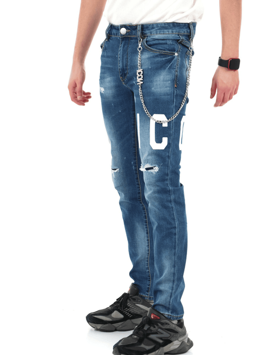 Denim con logo fronte-retro
