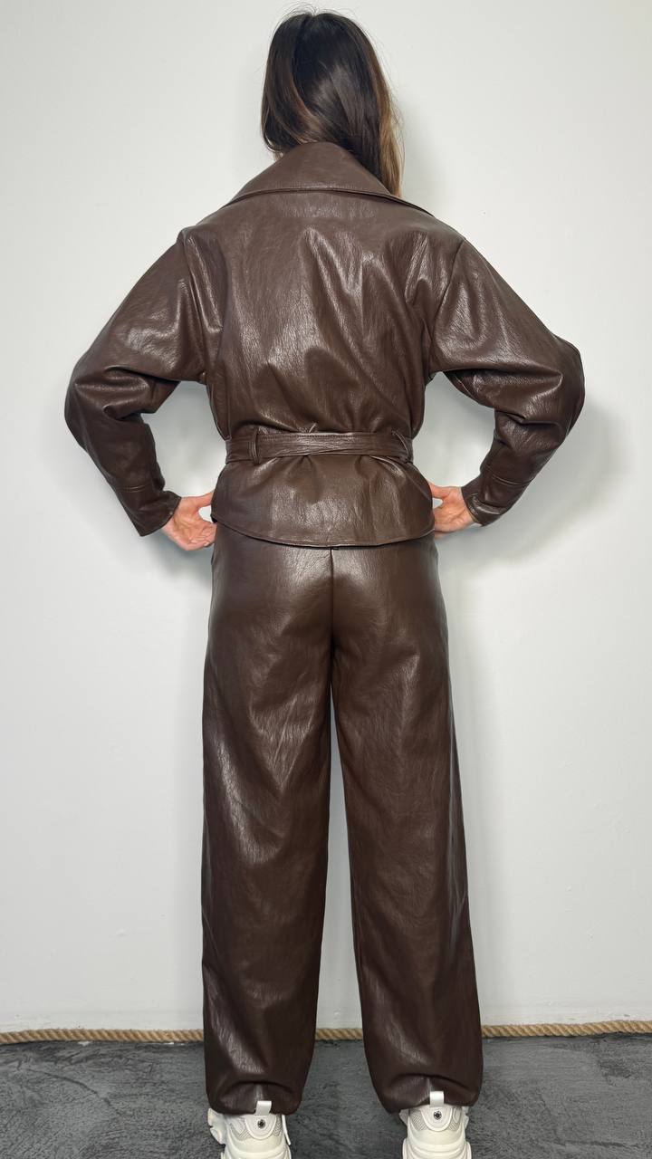 Giacca trench simil pelle Mae