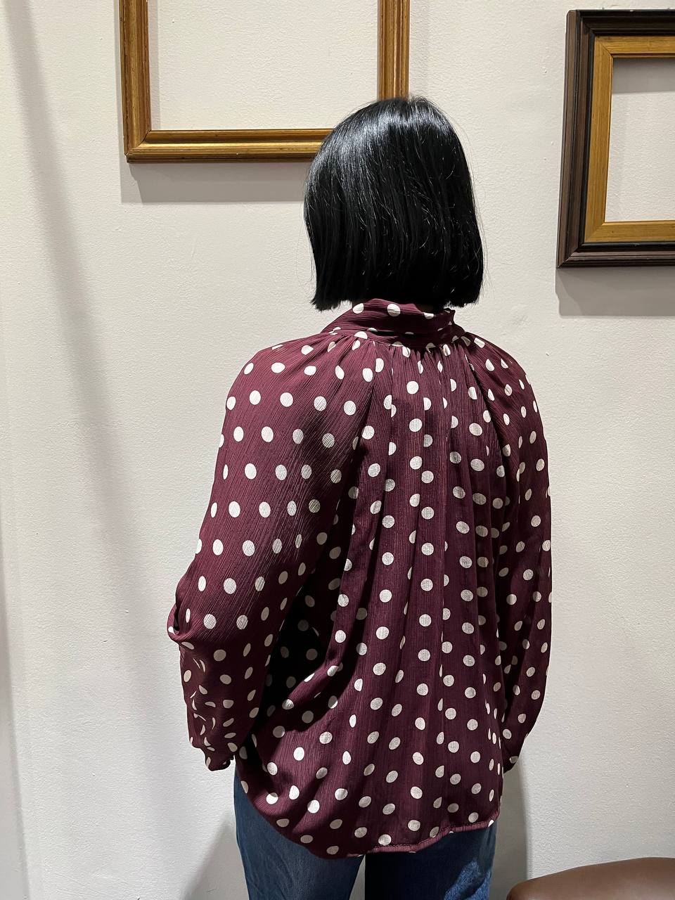 Camicia con fiocco e stampa pois Fenia