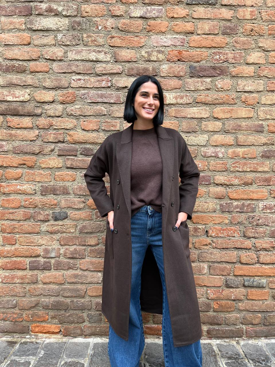Cappotto doppiopetto basic lungo Ferina