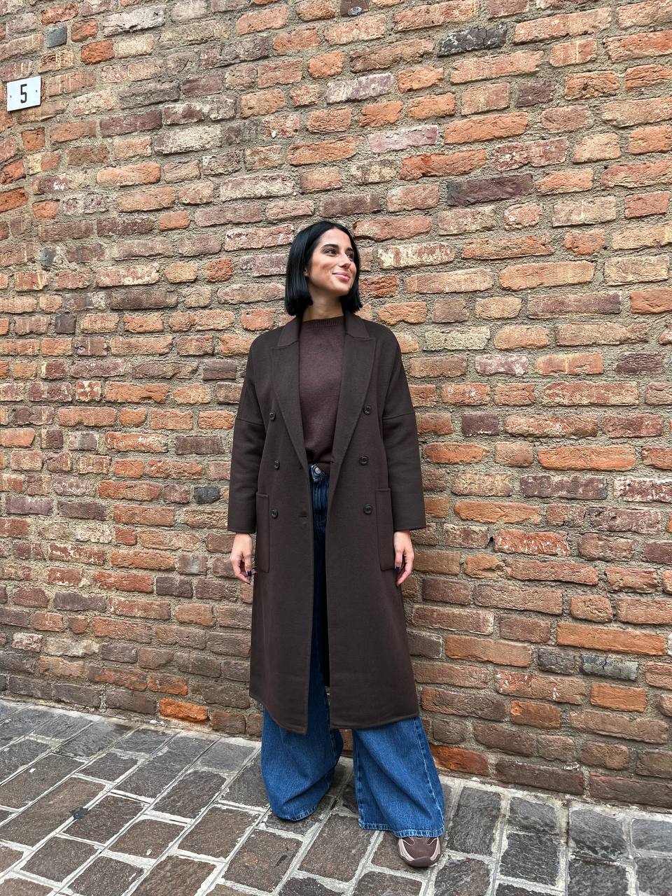Cappotto doppiopetto basic lungo Ferina