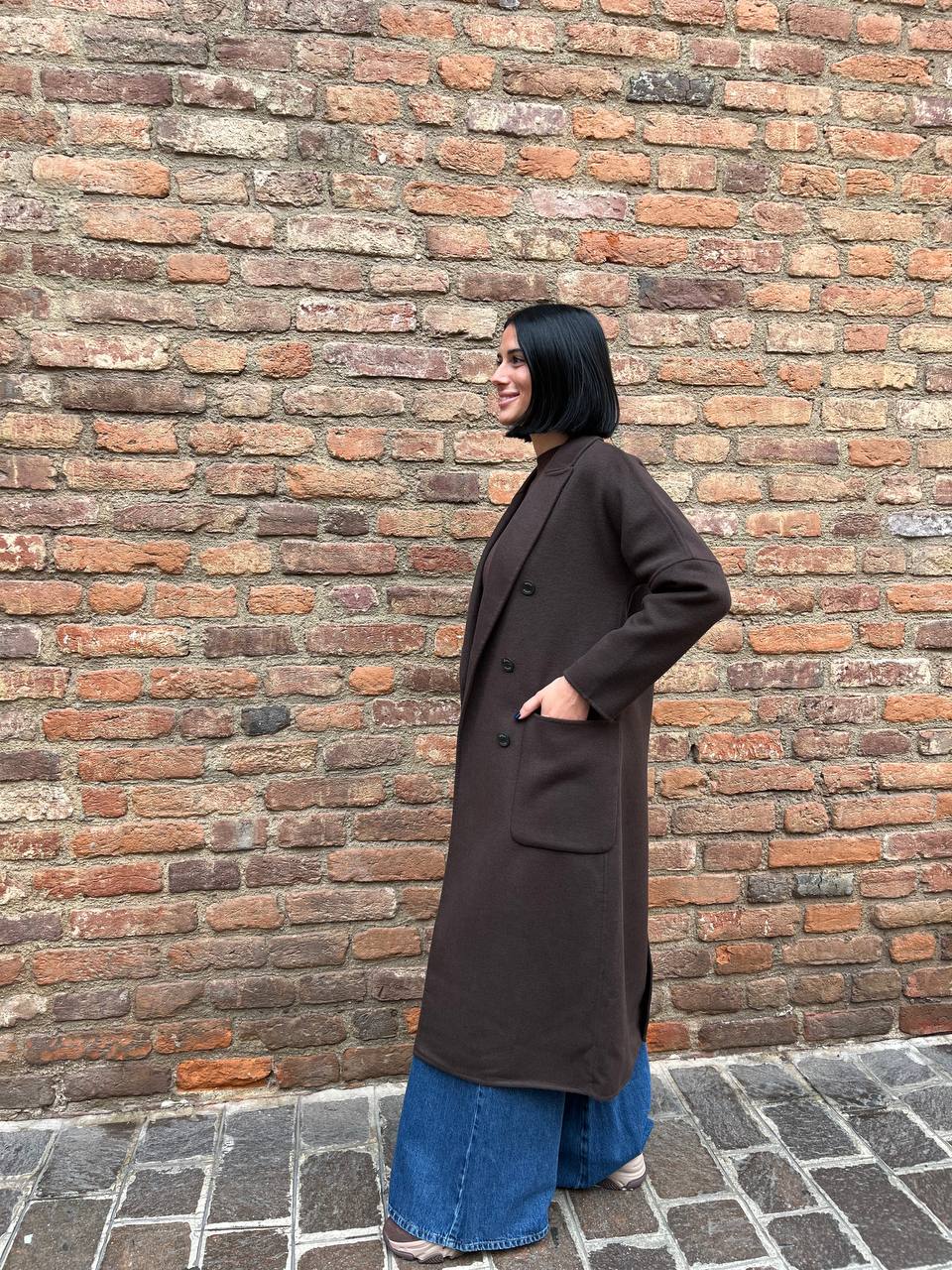 Cappotto doppiopetto basic lungo Ferina