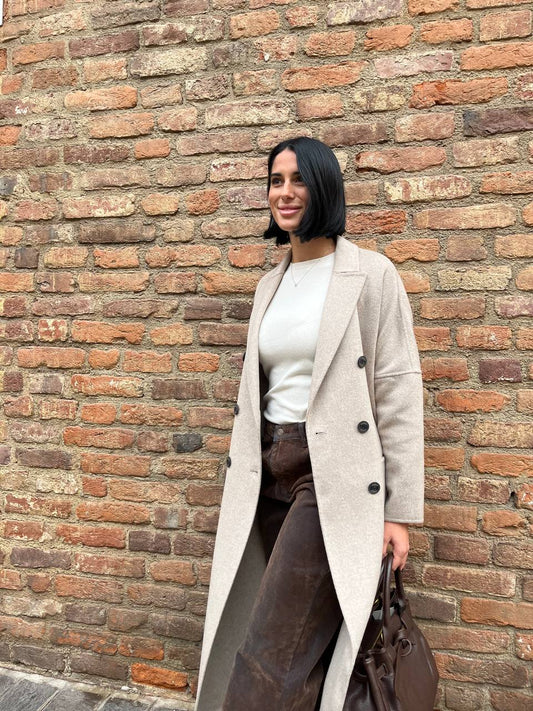 Cappotto doppiopetto basic lungo Ferina