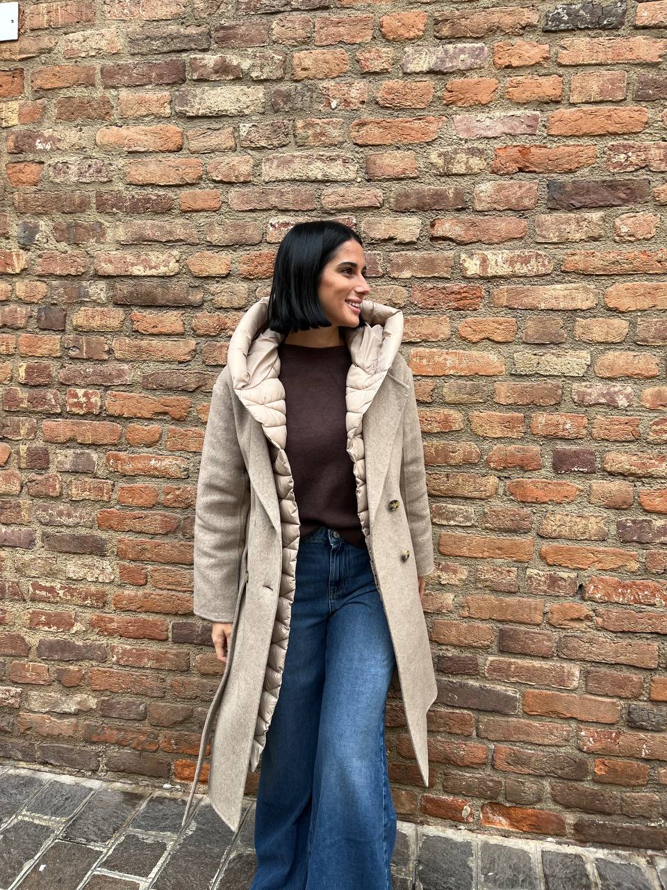 Cappotto con inserti in piumino Elaria