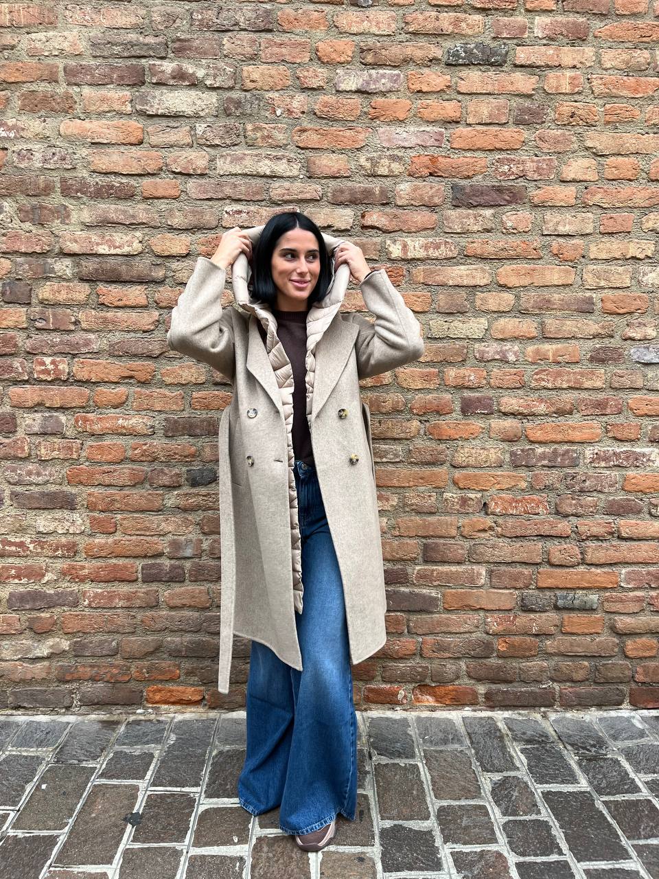 Cappotto con inserti in piumino Elaria