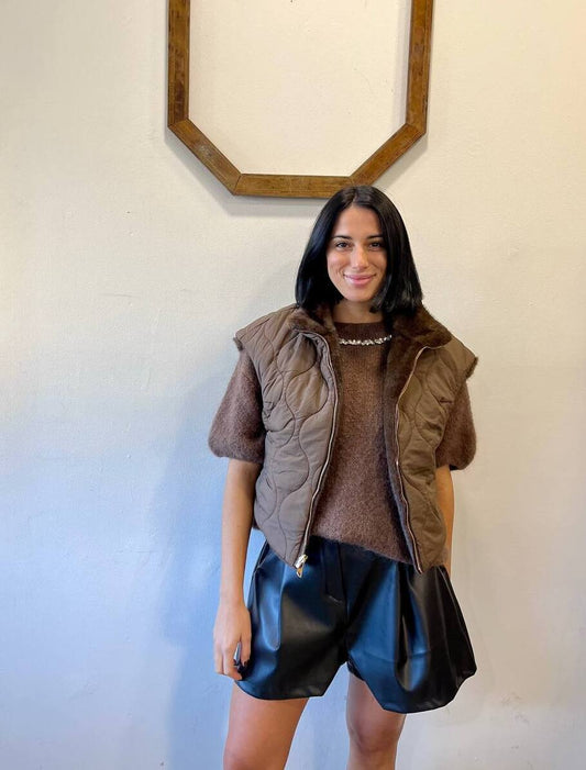 Smanicato trapuntato con dettagli in pelliccia Caren