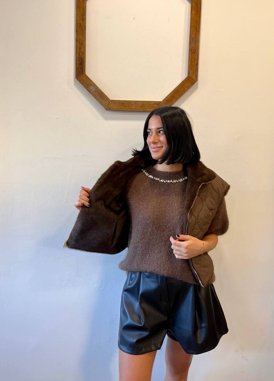 Smanicato trapuntato con dettagli in pelliccia Caren